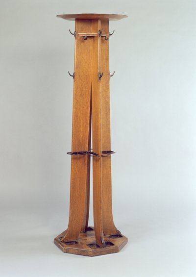 Perchero de sombrero, abrigo y paraguas para los Tearooms de Argyle Street, 1897 de Charles Rennie Mackintosh