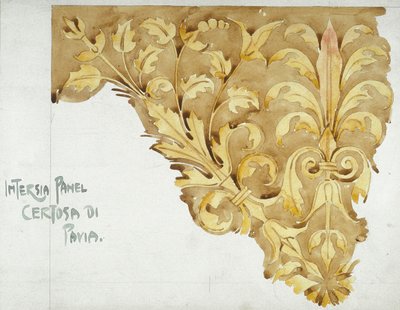 Panel de taracea, Certosa di Pavia, 1891 de Charles Rennie Mackintosh