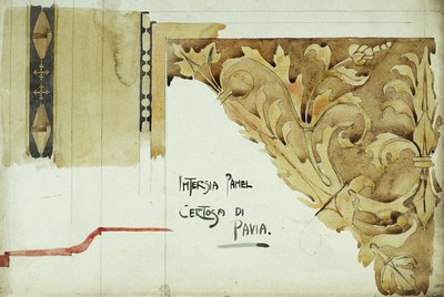 Panel de taracea, Certosa di Pavia, 1891 de Charles Rennie Mackintosh