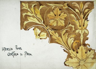 Panel de taracea, Certosa di Pavia, 1891 de Charles Rennie Mackintosh