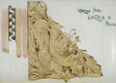 Panel de taracea, Certosa di Pavia, 1891 de Charles Rennie Mackintosh