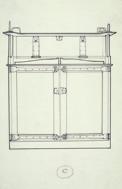 Dibujo lineal de mobiliario (un gabinete), c.1910 de Charles Rennie Mackintosh
