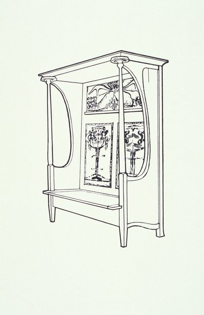 Dibujo lineal de mobiliario (un armario), c.1910 de Charles Rennie Mackintosh