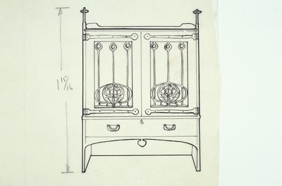 Dibujo lineal de mobiliario (un tocador), c.1910 de Charles Rennie Mackintosh