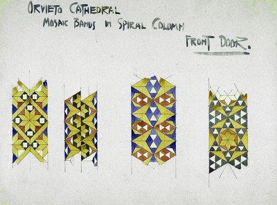 Catedral de Orvieto, Bandas de Mosaico en Columna Espiral, Puerta Principal, 1891 de Charles Rennie Mackintosh