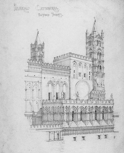 Catedral de Palermo, torres orientales, 1891 de Charles Rennie Mackintosh