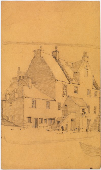 Boceto a lápiz de edificios antiguos, probablemente en Glasgow (lápiz, papel) de Charles Rennie Mackintosh