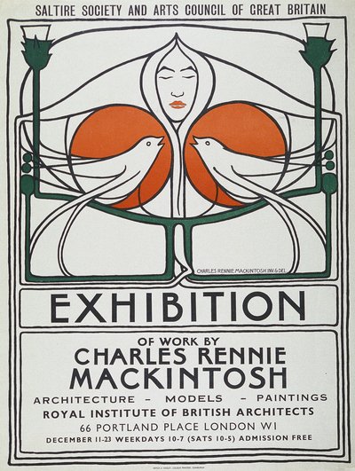 Póster: The Scottish Musical Review, reproducción de 1953 después del original de 1896 de Charles Rennie Mackintosh