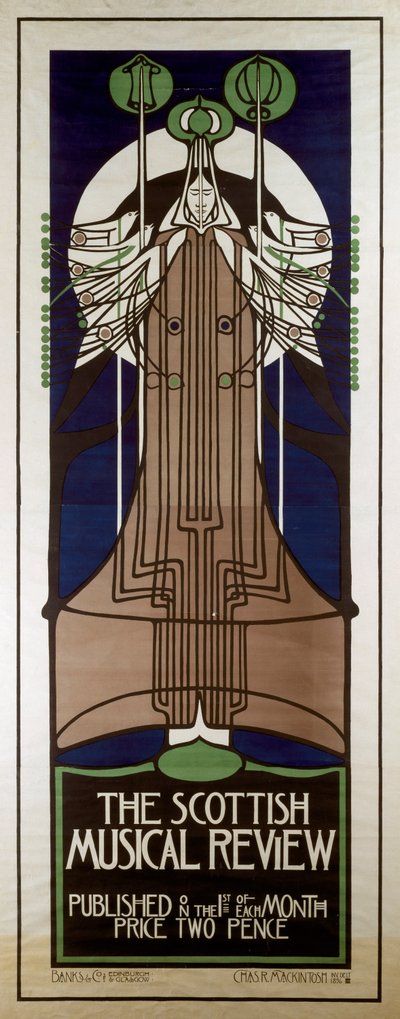 Cartel publicitario de la Scottish Musical Review de Charles Rennie Mackintosh