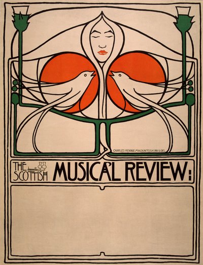 Scottish Musical Review (impresión planográfica, litografía, papel) de Charles Rennie Mackintosh