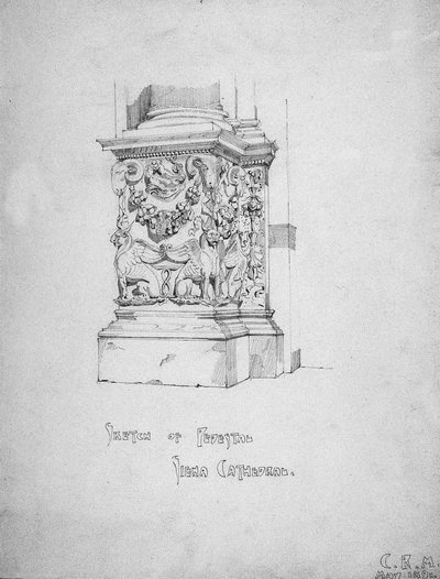 Boceto del pedestal, Catedral de Siena, 1891 de Charles Rennie Mackintosh