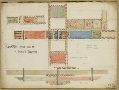 Estudios de paneles decorativos de techo, San Miniato, Florencia, 1891 de Charles Rennie Mackintosh