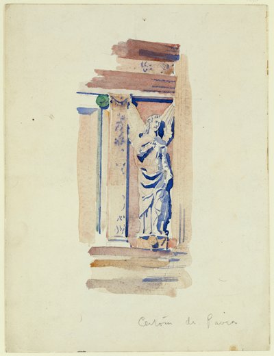 Estudio de una estatua de ángel, Certosa di Pavia, 1891 de Charles Rennie Mackintosh