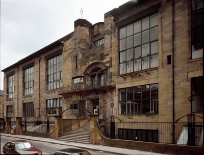 Vista de la Escuela de Bellas Artes de Charles Rennie Mackintosh