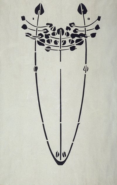 Reproducción moderna del stencil original de Mackintosh para decoración de paredes, motivo de árbol, 1902 de Charles Rennie Mackintosh