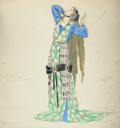 Diseño de Vestuario para Bellengere en Le Mort de Tintagiles, 1912 de Charles Ricketts