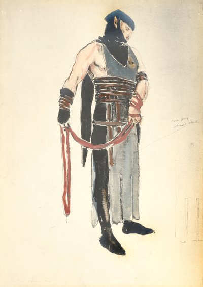 Diseño de Vestuario para el Sirviente de la Reina en Le Mort de Tintagiles, 1912 de Charles Ricketts