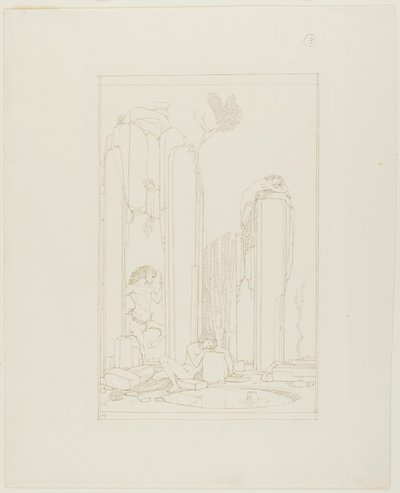 Narciso junto al estanque; ilustración para "El discípulo" de Oscar Wilde de Charles Ricketts