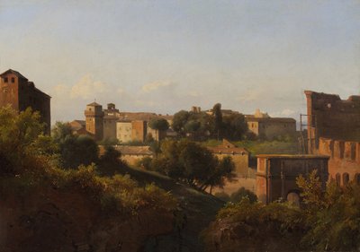 Vista del Coliseo y el Arco de Constantino desde el Palatino, ca. 1822-24 de Charles Rémond