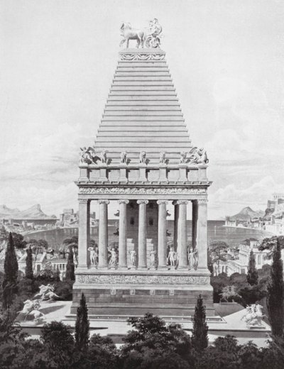 El mausoleo original, c 353 a.C. (litografía) de Charles Robert (after) Cockerell