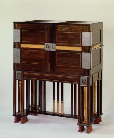 Gabinete de escritura, lámina en color VI de C.R. Ashbee por Alan Crawford, Yale 1985 de Charles Robert Ashbee