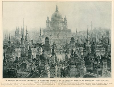 Un conspecto perspectivo de las principales obras de Sir Christopher Wren de Charles Robert Cockerell