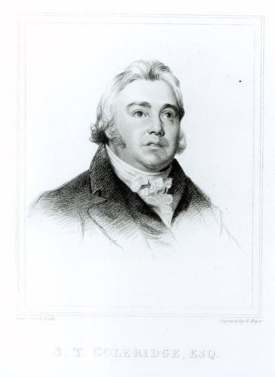 Retrato de Samuel Taylor Coleridge (1772-1834) grabado por Henry Meyer (1782-1847) de Charles Robert Leslie