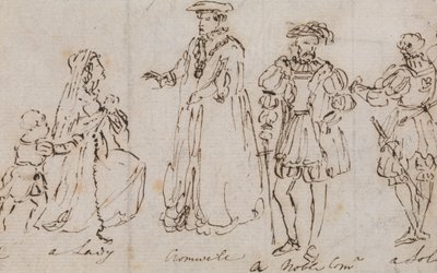 Estudio de los trajes del siglo XVI de Charles Robert Leslie