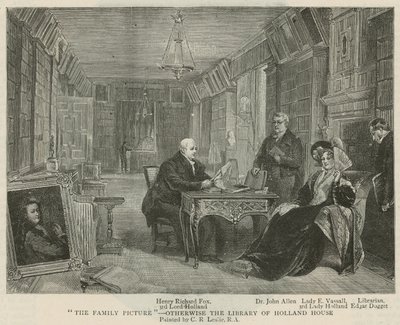El retrato de la familia - la biblioteca de Holland House de Charles Robert Leslie