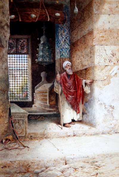 La entrada a la mezquita, c.1870 de Charles Robertson