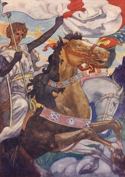 Un hermoso caballero vestido con brillante armadura de Charles Robinson