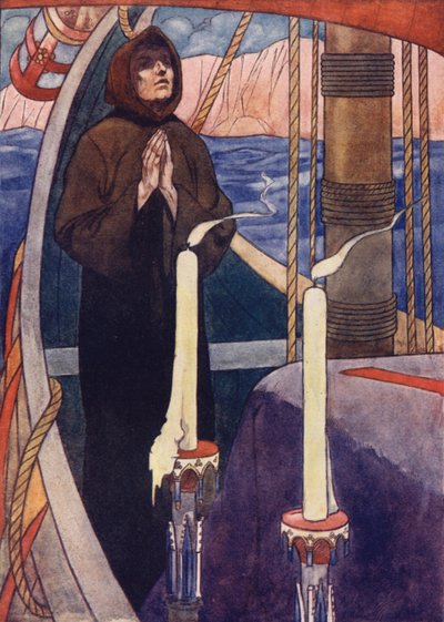 A un monje se le dijo en una visión que llevara los huesos de Andrés a bordo de un cierto barco de Charles Robinson