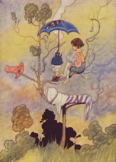 Una olla vigilada nunca hierve (litografía en color) de Charles Robinson