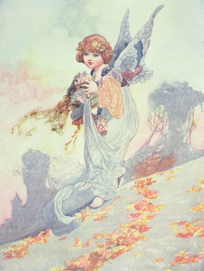 Ángel esparciendo hojas de otoño de Charles Robinson