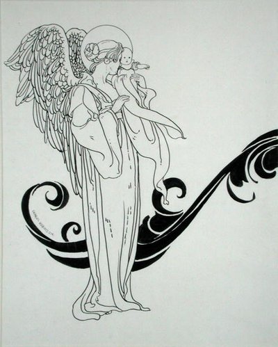 Ángel y bebé, ilustración de 
