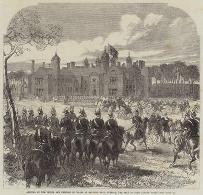 Llegada del Príncipe y la Princesa de Gales a Melford Hall, Suffolk, la residencia de Lord Alfred Paget de Sir John Charles Robinson