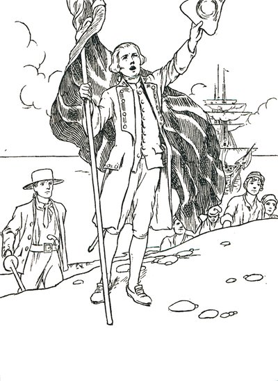 Capitán Cook desembarcando en Australia, 1912 de Charles Robinson
