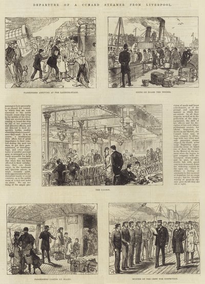 Salida de un vapor de Cunard de Liverpool de Sir John Charles Robinson