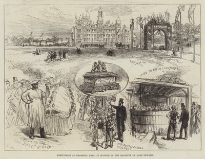 Festividades en Thoresby Hall, en honor de la mayoría de Lord Newark de Sir John Charles Robinson