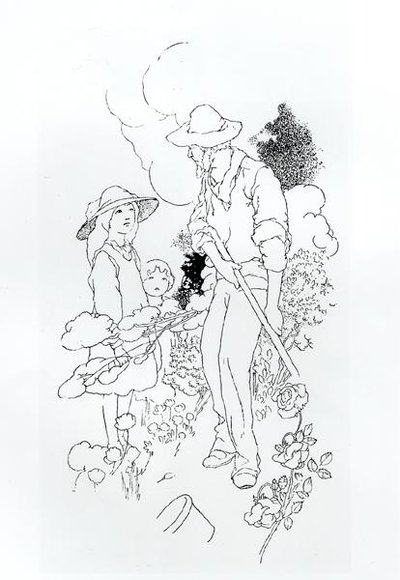 Jardinero en el trabajo de Charles Robinson