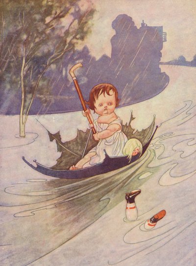 Nunca llueve a cántaros (litografía en color) de Charles Robinson