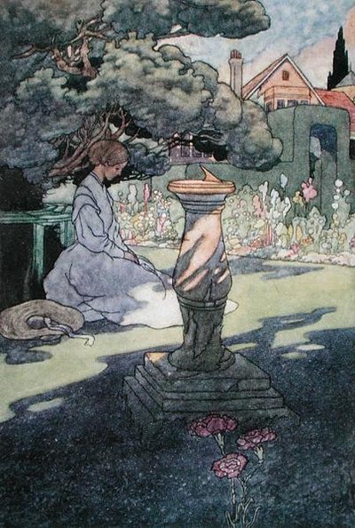 Últimos rayos del sol, publicado en 1912 (litografía en color) de Charles Robinson