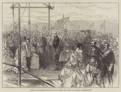 Colocación de la primera piedra del Asilo para Idiotas en Knowle, Warwickshire de Sir John Charles Robinson