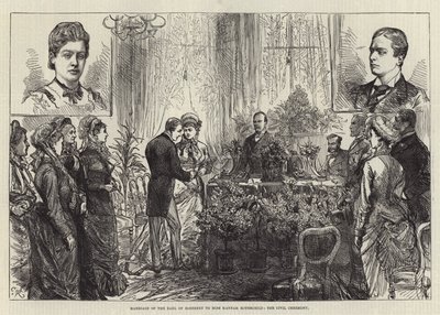 Matrimonio del Conde de Rosebery con la Srta. Hannah Rothschild, la ceremonia civil de Sir John Charles Robinson