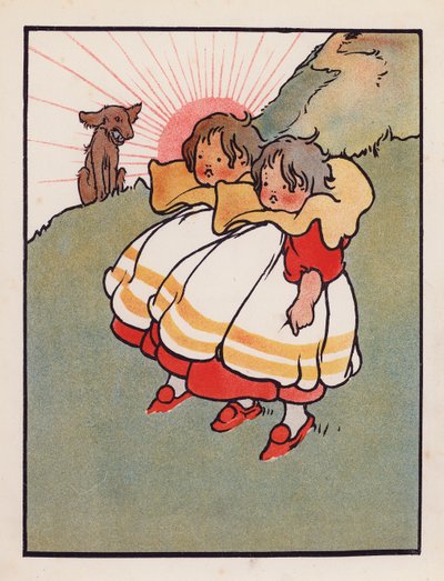 Tonterías: Gemelos en una granja (litografía en color) de Charles Robinson