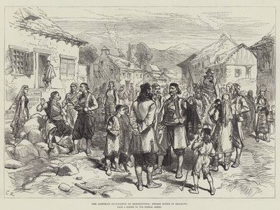 La Ocupación Austriaca de Herzegovina, Escena Callejera en Grahovo de Sir John Charles Robinson