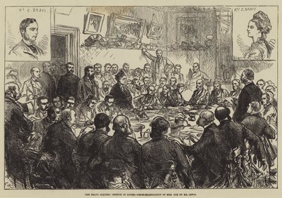 La investigación Bravo, boceto en la corte, contrainterrogatorio de la Sra. Cox por el Sr. Lewis de Sir John Charles Robinson