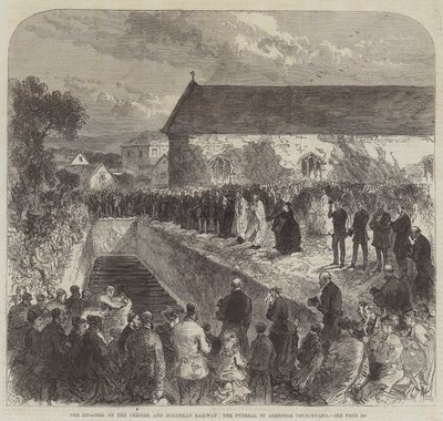 El desastre en el ferrocarril de Chester y Holyhead, el funeral en el cementerio de Abergele de Sir John Charles Robinson