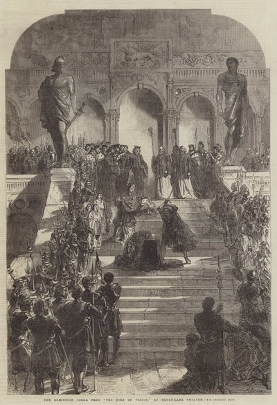 La escena de la ejecución de El Dogo de Venecia, en el Teatro Drury-Lane de Sir John Charles Robinson