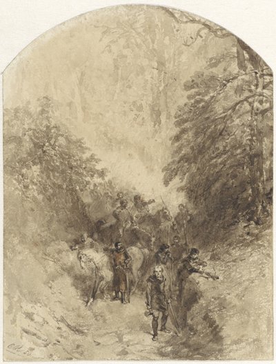 Guerreros en un bosque de Charles Rochussen